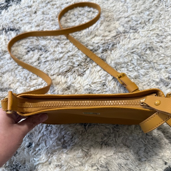 Lacoste Mustard Yellow Crossbody Bag with Crocodile Logo - Picture 9 of 10